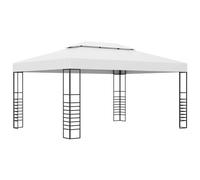 vidaXL Garden Gazebo Powder-Coated Steel 4x3x2.7 m White UK NEW
