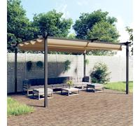 (taupe) vidaXL Garden Gazebo with Retractable Roof Tent Multi Colours 3x3 m/4x3 m