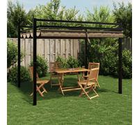 vidaXL Garden Gazebo with Retractable Roof Taupe 3x3 m Aluminium