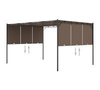 vidaXL Garden Gazebo with Side Curtain 4x3x2.25 m Taupe Canopy Shelter Awning