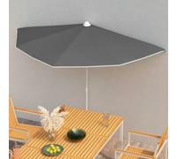 vidaXL Garden Half Parasol with Pole 180x90 cm Anthracite