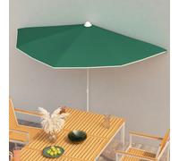 vidaXL Garden Half Parasol with Pole 180x90 cm Green