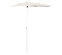 Vidaxl Garden Half Parasol With Pole 180X90 Cm Sand