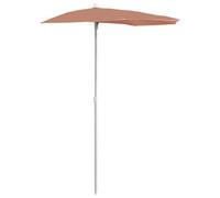 Vidaxl Garden Half Parasol With Pole 180X90 Cm Terracotta