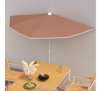 vidaXL Garden Half Parasol with Pole 180x90 cm Terracotta
