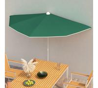 vidaXL Garden Half Parasol with Pole 180x90 cm Green Umbrella Patio Parasol