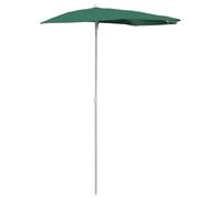 vidaXL Garden Half Parasol with Pole Outdoor Umbrella Sunshade Canopy Green