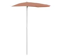 vidaXL Garden Half Parasol with Pole 180x90 cm Terracotta Garden Patio Parasol