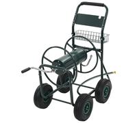 Garden Hose Trolley with 1/2" Connector 75m Steel Cart Organiser vidaXL