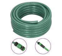 vidaXL Garden Hose with Fitting Set Green 0.5" 30 m PVC