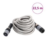 vidaXL Garden Hose with Spray Nozzle Silver 0.6" 22.5 m Stainless Steel