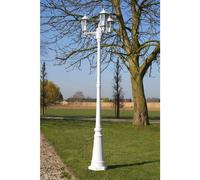 vidaXL Garden Light Post 3-arms 215 cm White Aluminium UK