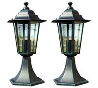 vidaXL Garden Lights 2 pcs Dark Green/Black Aluminium UK