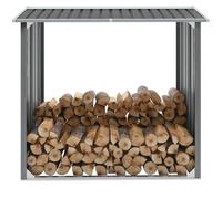 vidaXL Garden Log Storage Shed Galvanised Steel 172x91x154 cm Grey