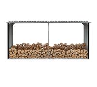 vidaXL Garden Log Storage Shed Galvanised Steel Anthracite Firewood Sheds