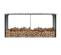 vidaXL Garden Log Storage Shed Galvanised Steel Anthracite Firewood Sheds