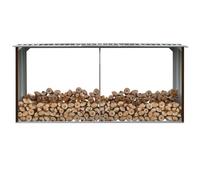 vidaXL Garden Log Storage Shed Galvanised Steel Brown Outdoor Firewood Sheds