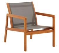 vidaXL Garden Lounge Chair Grey Solid Eucalyptus Wood and Textilene 01 UK HOT