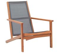 vidaXL Garden Lounge Chair Grey Solid Eucalyptus Wood and Textilene UK HOT