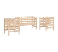 vidaXL Garden Lounge Set 3 Piece Outdoor Lounge Set Chair Solid Wood Pine