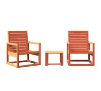 vidaXL Garden Lounge Set 3 Piece Outdoor Lounge Set Wax Brown Solid Wood Pine