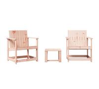vidaXL Garden Lounge Set 3 Piece Outdoor Table and Chair Solid Wood Douglas