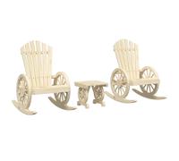 vidaXL 3 Piece Garden Lounge Set Solid Wood Fir, Brown