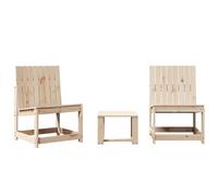 vidaXL Garden Lounge Set 3 Piece Outdoor Table and Chairs Solid Wood Pine