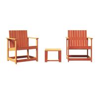 vidaXL Garden Lounge Set 3 Piece Table and Chairs Wax Brown Solid Wood Pine