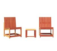 vidaXL 3 Piece Garden Lounge Set Wax Brown Solid Wood Pine
