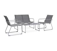 vidaXL Garden Lounge Set 4 Piece Outdoor Balcony Set Table wuth 2 Chairs and Ben