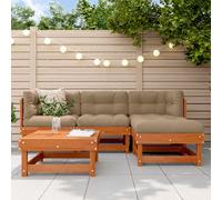 vidaXL Garden Lounge Set 5 pcs Wax Brown Solid Pine Wood
