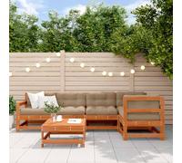 vidaXL Garden Lounge Set 7 pcs Wax Brown Solid Pine Wood