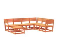 vidaXL Garden Lounge Set 7 Piece Outdoor Lounge Set Wax Brown Solid Wood Pine