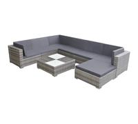 vidaXL Garden Lounge Set 8 Piece with Cushions Sun Bed Sun Lounger Rattan Lounge