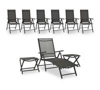 vidaXL 9 Piece Garden Lounge Set Black and Anthracite