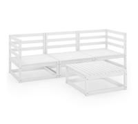 vidaXL Garden Lounge Set Outdoor Furniture Set 4 Piece White Solid Wood Pine