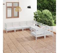 vidaXL Garden Lounge Set Outdoor Lounge Set 8 Piece Solid Wood Pine White