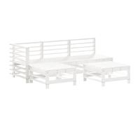 vidaXL Garden Lounge Set Outdoor Modular Sofa 5 Piece White Solid Wood Pine