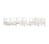 vidaXL Garden Lounge Set Outdoor Modular Sofa 7 Piece White Solid Wood Pine