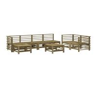vidaXL Garden Lounge Set Outdoor Modular Sofa 8 Piece Impregnated Wood Pine