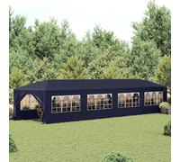 vidaXL Garden Marquee Pavilion - Outdoor Entertainment Space with Easy Access Zipper Doors, UV and Water- Material, Decorative Window Panels, Steel Frame, Easy Assembly - Blue