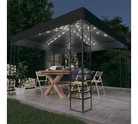 vidaXL Garden Marquee with LED String Lights 3x3 m Anthracite