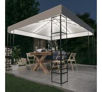 vidaXL Garden Marquee with LED String Lights 3x3 m White Outdoor Sunshade