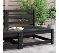 vidaXL Garden Middle Sofa Black Solid Wood Pine