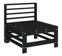 vidaXL Garden Middle Sofa Outdoor Sectional Sofa Unit Black Solid Wood Pine