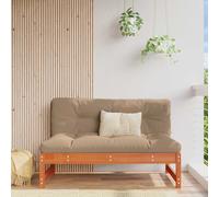 vidaXL Garden Middle Sofa Solid Pine Wood Wax Brown 120 x 84 x 70 cm