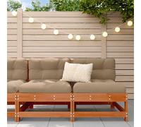 vidaXL Garden Middle Sofa Solid Pine Wood Wax Brown 124 x 62 x 70.5 cm