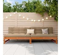 vidaXL Garden Middle Sofa Solid Pine Wood Wax Brown 240 x 84 x 70 cm