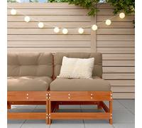 vidaXL Garden Middle Sofa Solid Pine Wood Wax Brown 62 x 62 x 70.5 cm